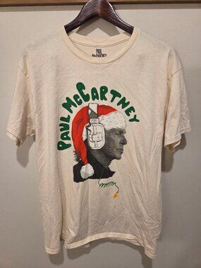 Paul McCartney Wonderful Christmastime Santa Headphones T-Shirt Men’s Large 2024